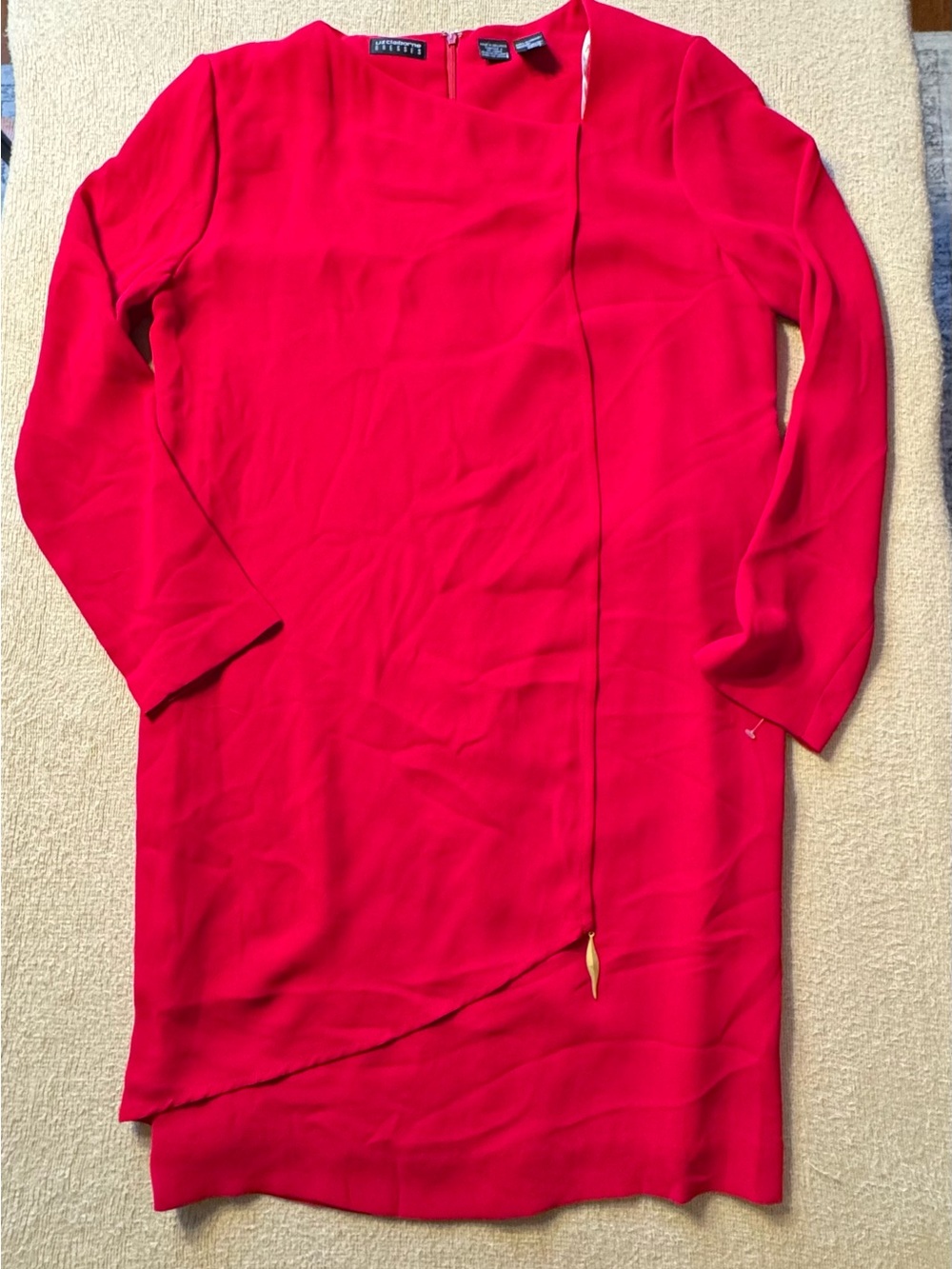 Liz Claiborne Red Zip-Front Shift Dress